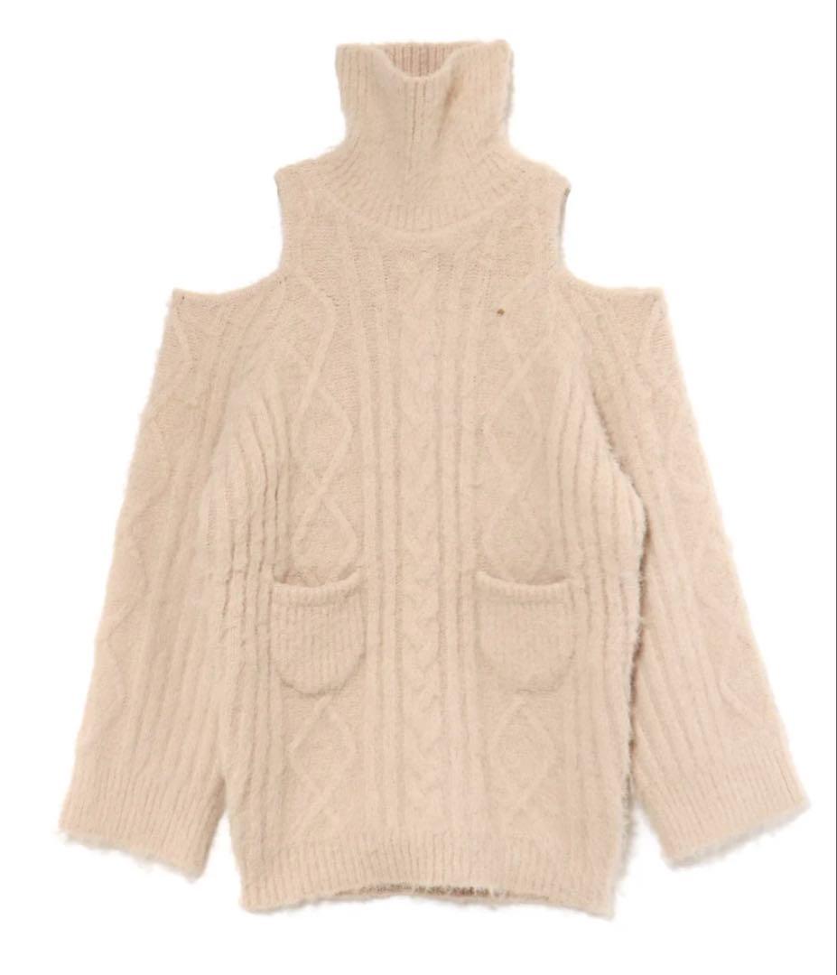 ANDMARY Allyn cable knit dress ベージュ