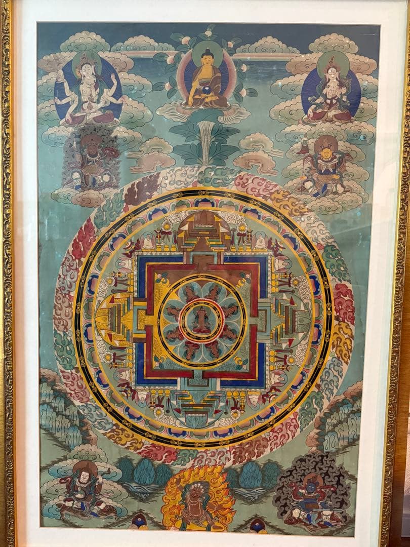 仏画（マンダラ ）金色フレーム付き