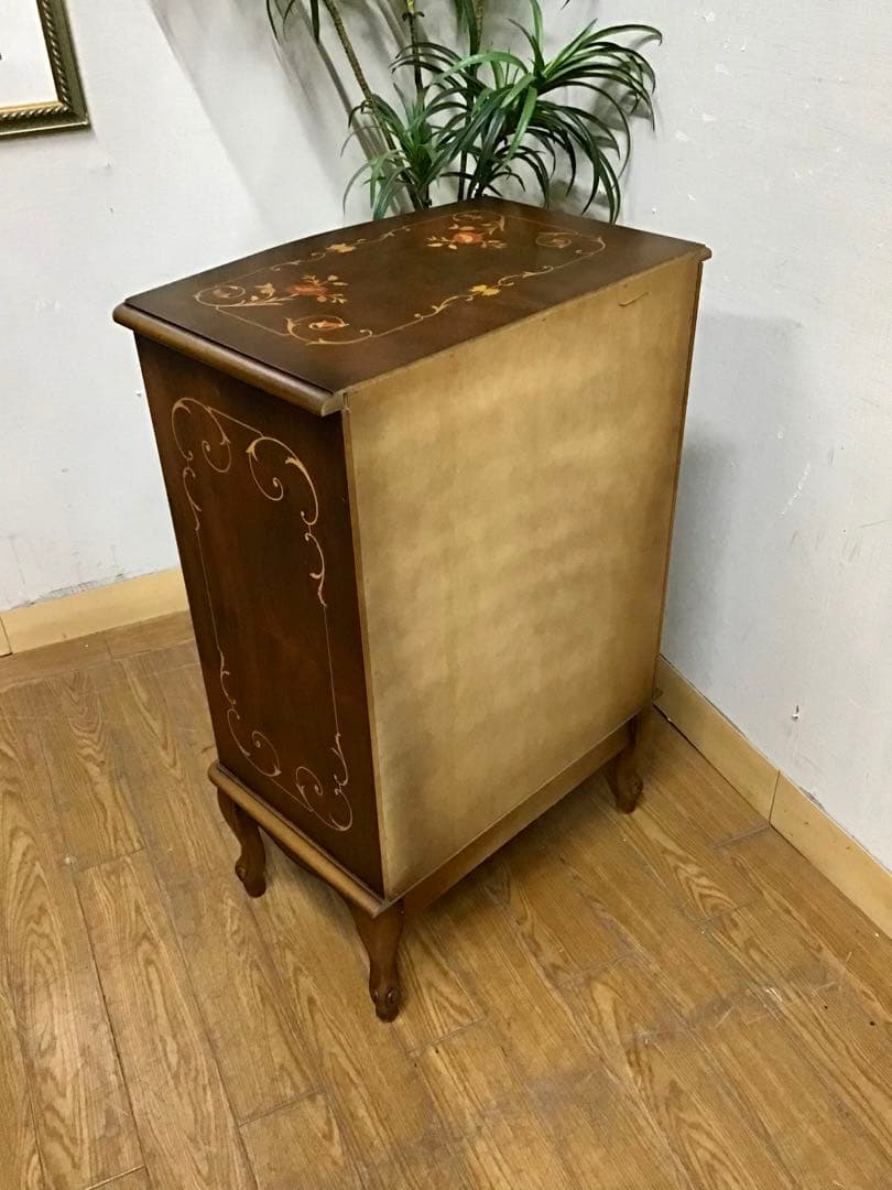 kazue☆管242☆イタリア製☆アンティーク☆象嵌細工☆4段チェスト