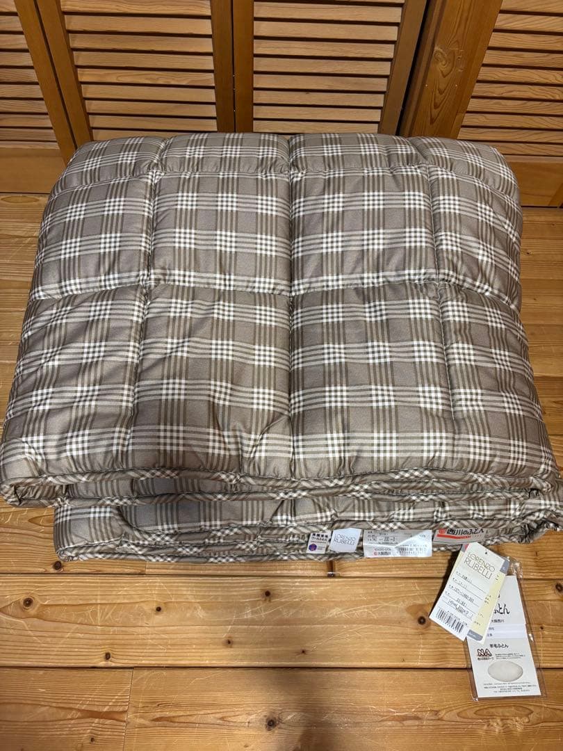 大阪西川　高級Lorenzo Rubelli 羊毛敷ふとん　 140x200cm