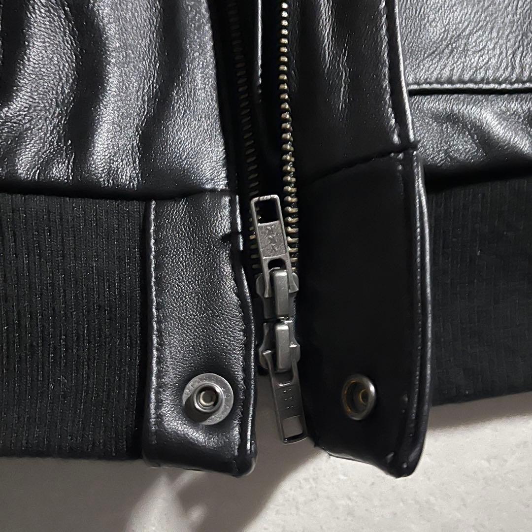 極美品【アーバンリサーチ】レザージャケット フライトジャケット 羊革 黒 A-2