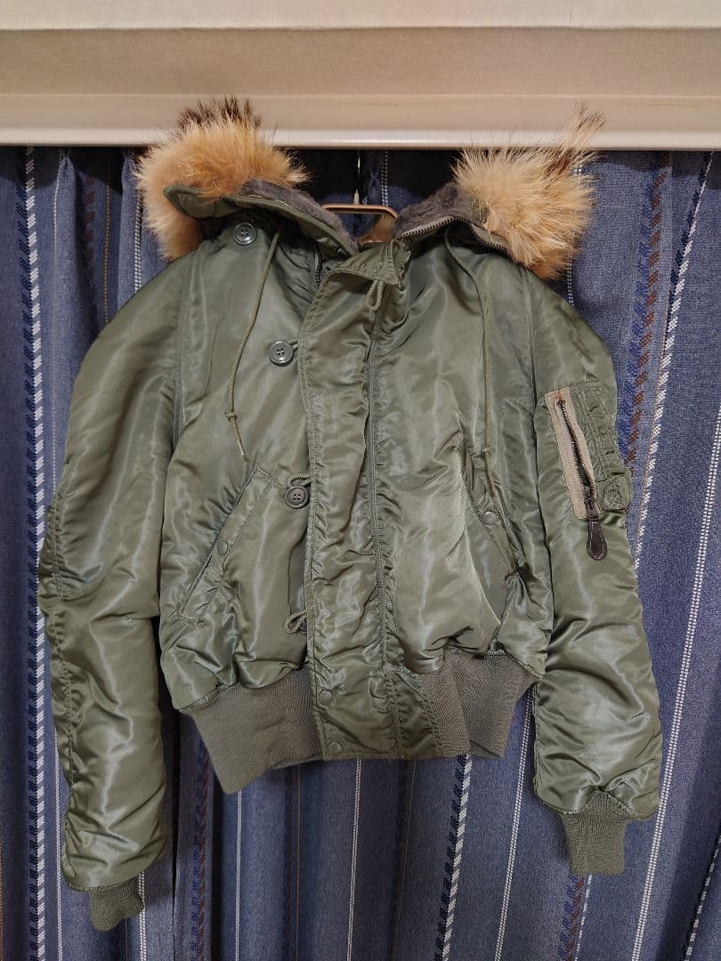 フライトジャケット Lサイズ グリーン 中古 N-2B