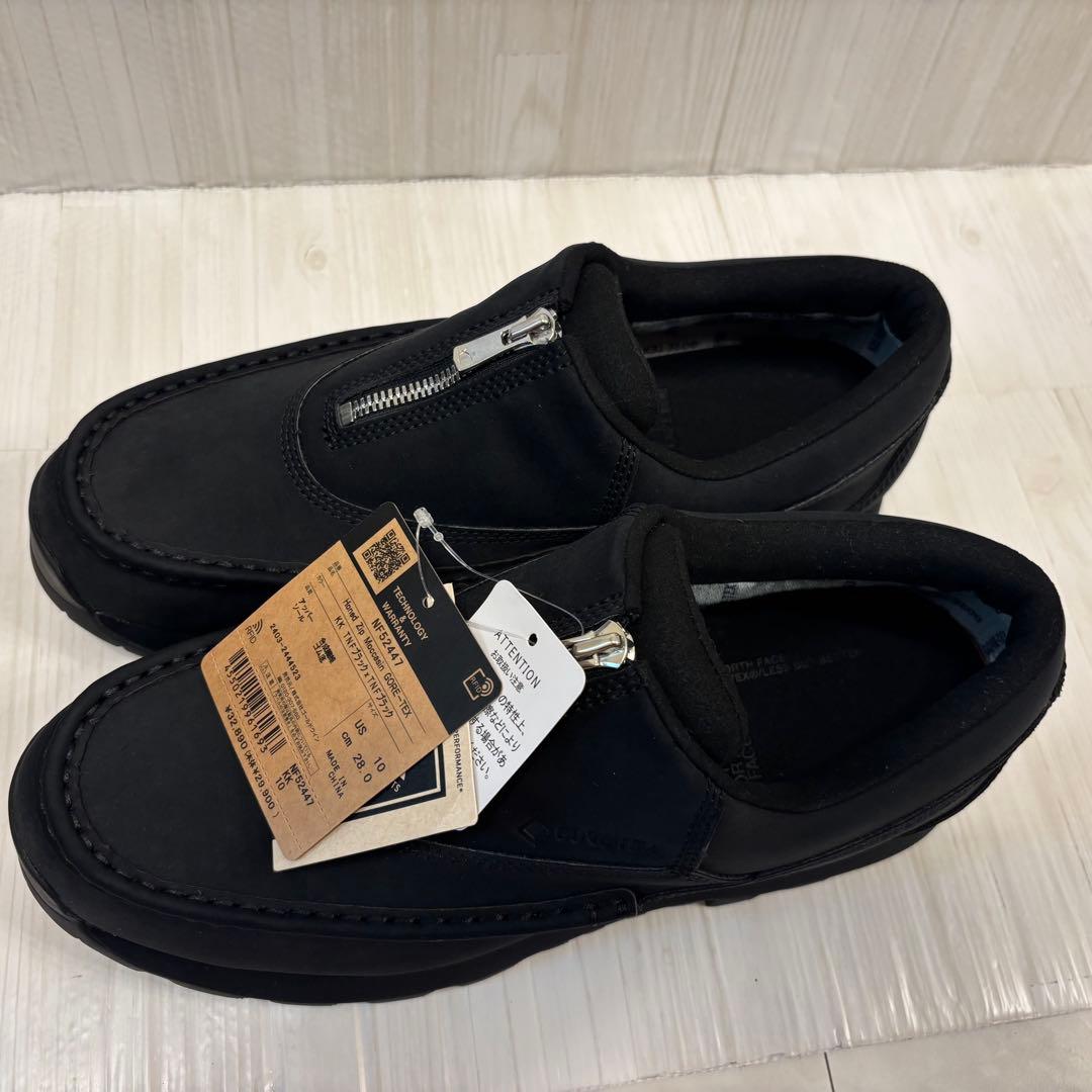 美品 ザ ノース フェイス ホーンド ジップ モカシン シューズ ブラック