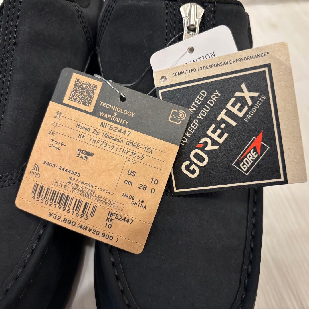 美品 ザ ノース フェイス ホーンド ジップ モカシン シューズ ブラック