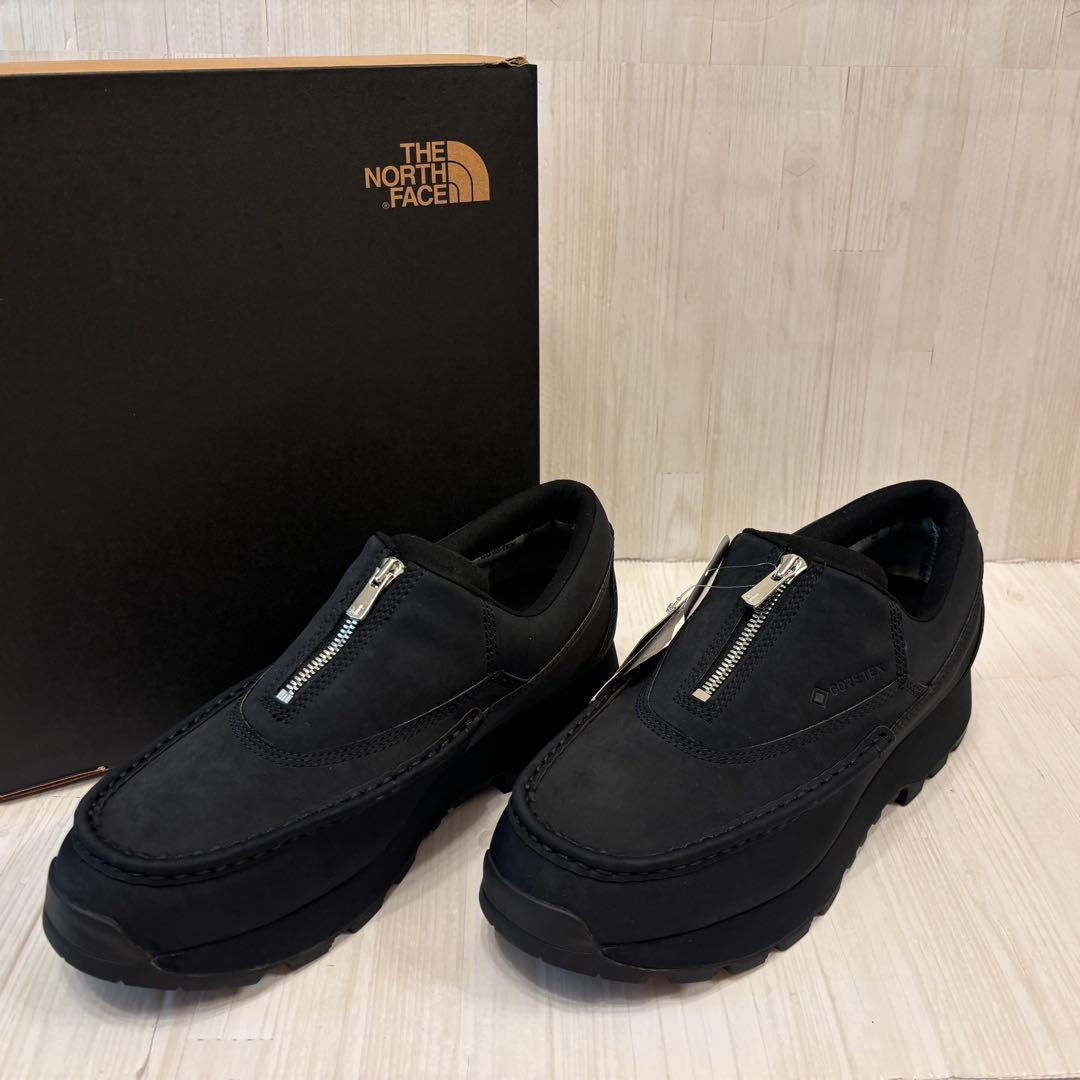 美品 ザ ノース フェイス ホーンド ジップ モカシン シューズ ブラック