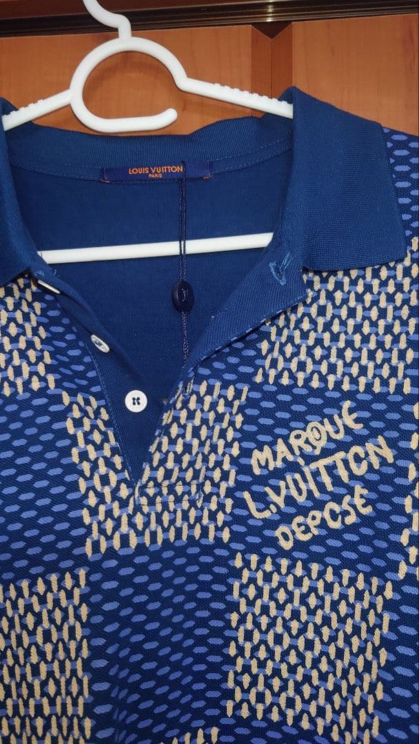 LOUIS VUITTON チェック柄ポロシャツLサイズ