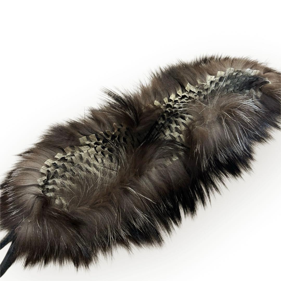 【美品】FOXEY フォクシー ファー マフラー ブラウン