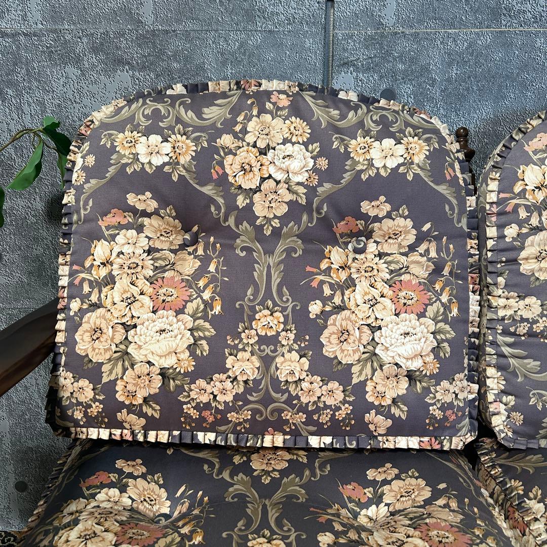 豆佳꧁飛騨産業 HIDA꧂キツツキ 穂高 3Pリビングチェア ソファ 花柄