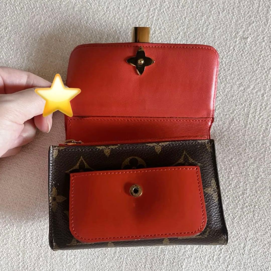 ルイ・ヴィトン 三つ折り財布 モノグラム ポルトフォイユフラワー コンパクト