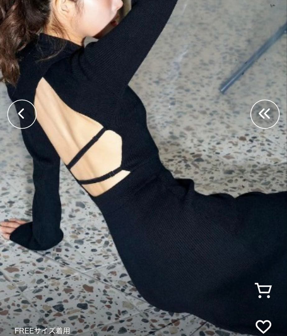 Darich バックオープンベルトニットワンピース 無地 秋、冬 ダーリッチ