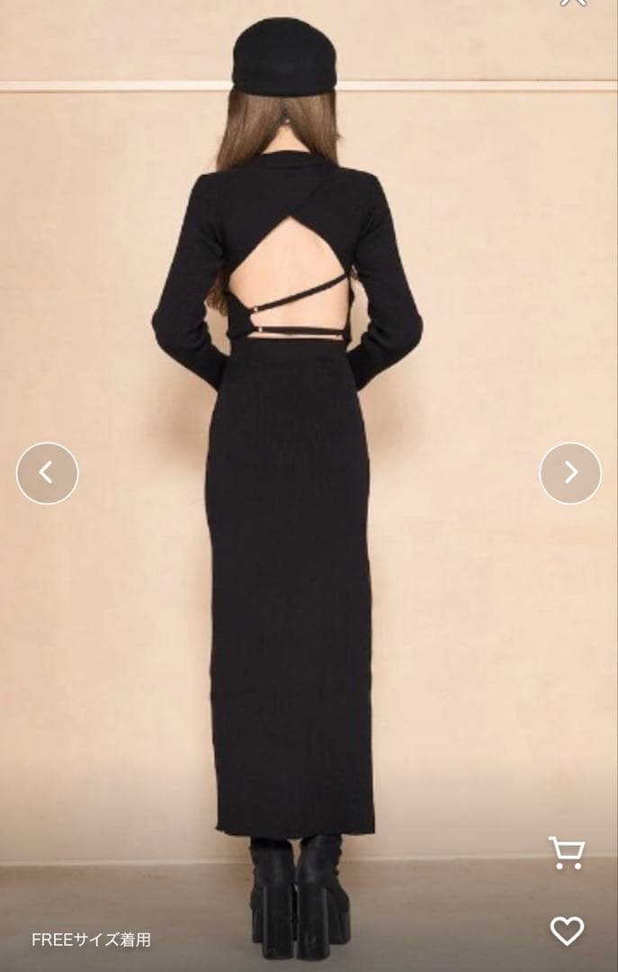 Darich バックオープンベルトニットワンピース 無地 秋、冬 ダーリッチ