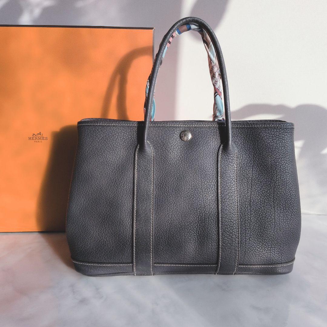 HERMES エルメス ガーデンパーティ TPM グレー トートバッグ*゜