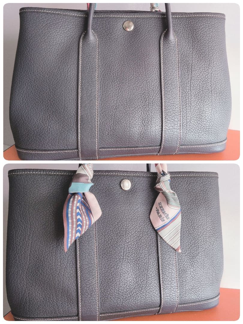 HERMES エルメス ガーデンパーティ TPM グレー トートバッグ*゜