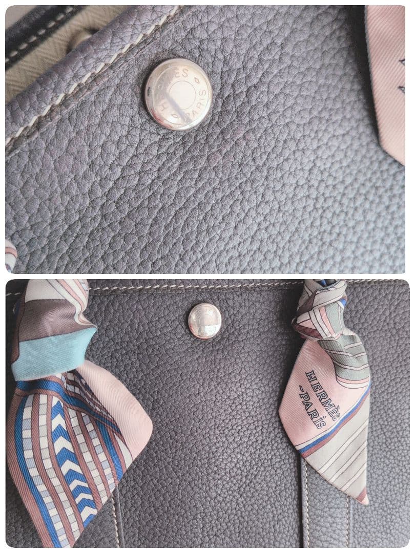 HERMES エルメス ガーデンパーティ TPM グレー トートバッグ*゜
