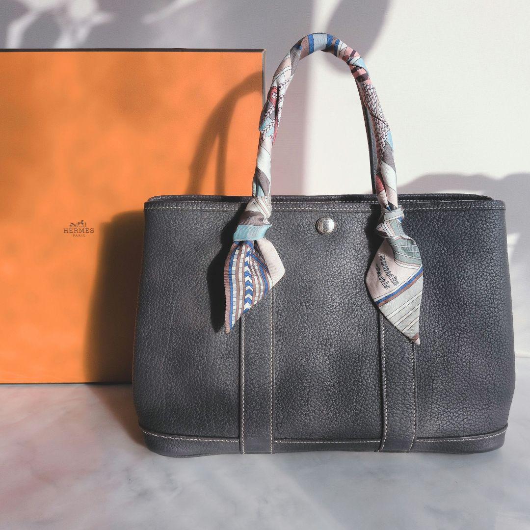 HERMES エルメス ガーデンパーティ TPM グレー トートバッグ*゜