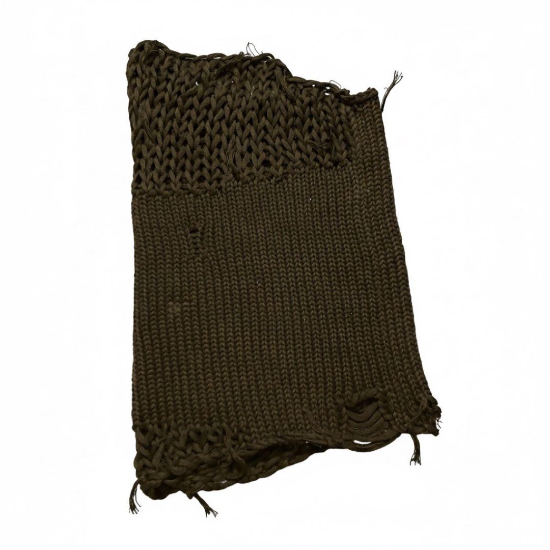 入手困難 ダメージ加工 黒 編み込み ロングビーニー