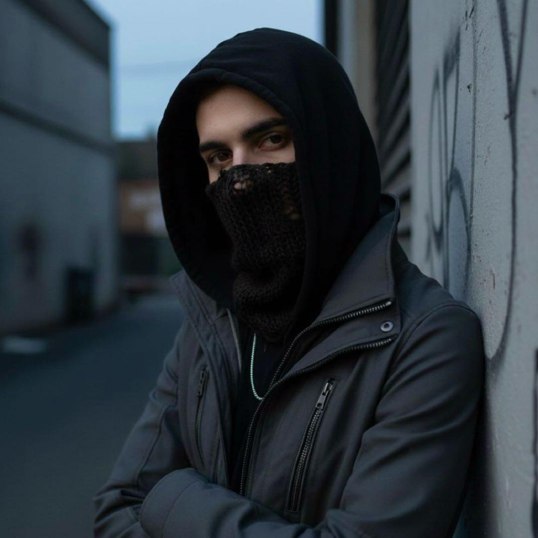 入手困難 ダメージ加工 黒 編み込み ロングビーニー