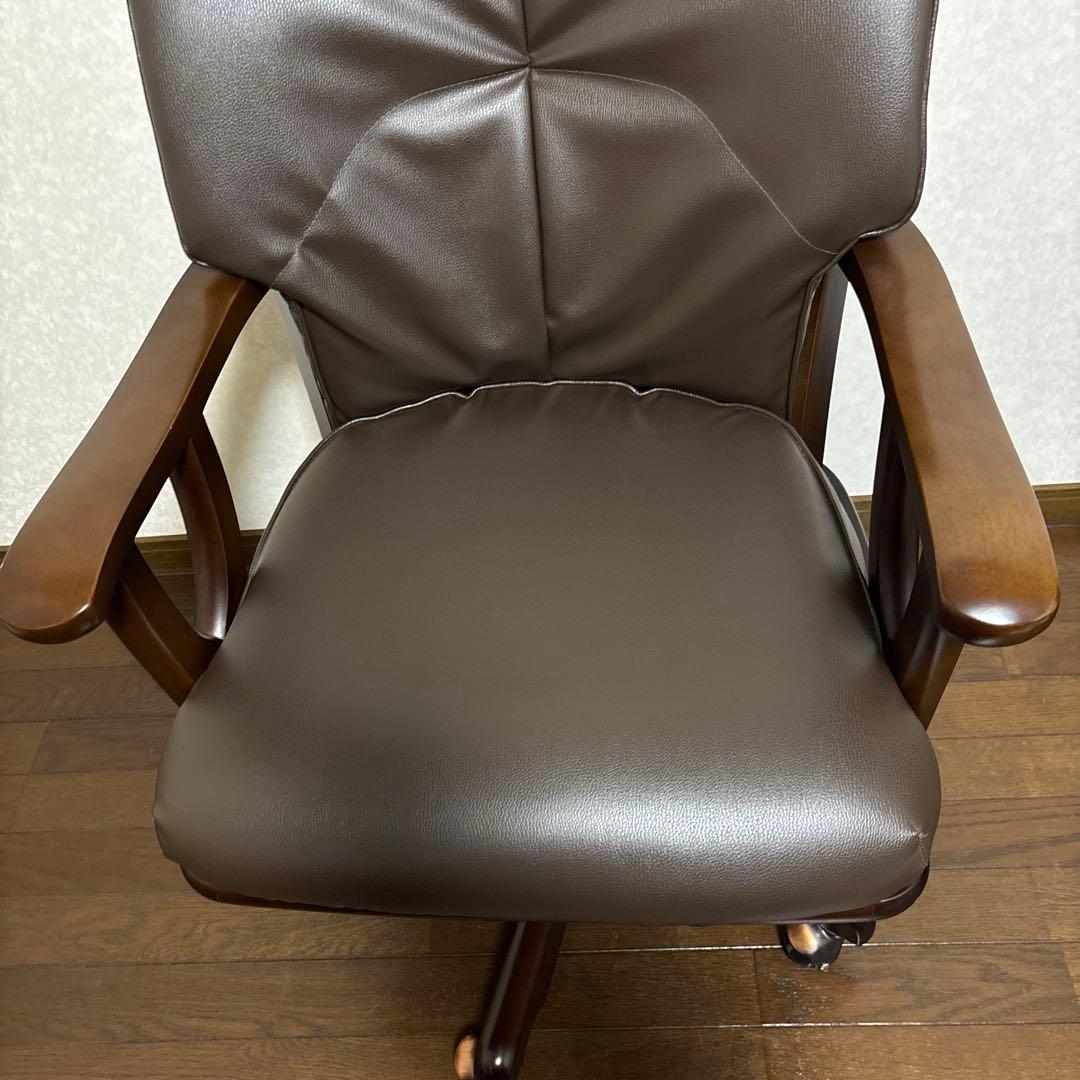 【美品】貞刈椅子製作所 アームチェア キャスター付 昇降式 回転