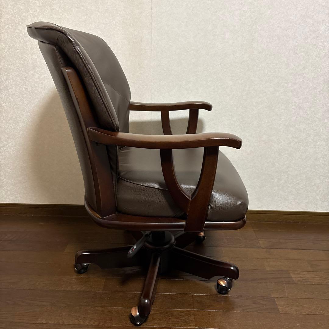 【美品】貞刈椅子製作所 アームチェア キャスター付 昇降式 回転