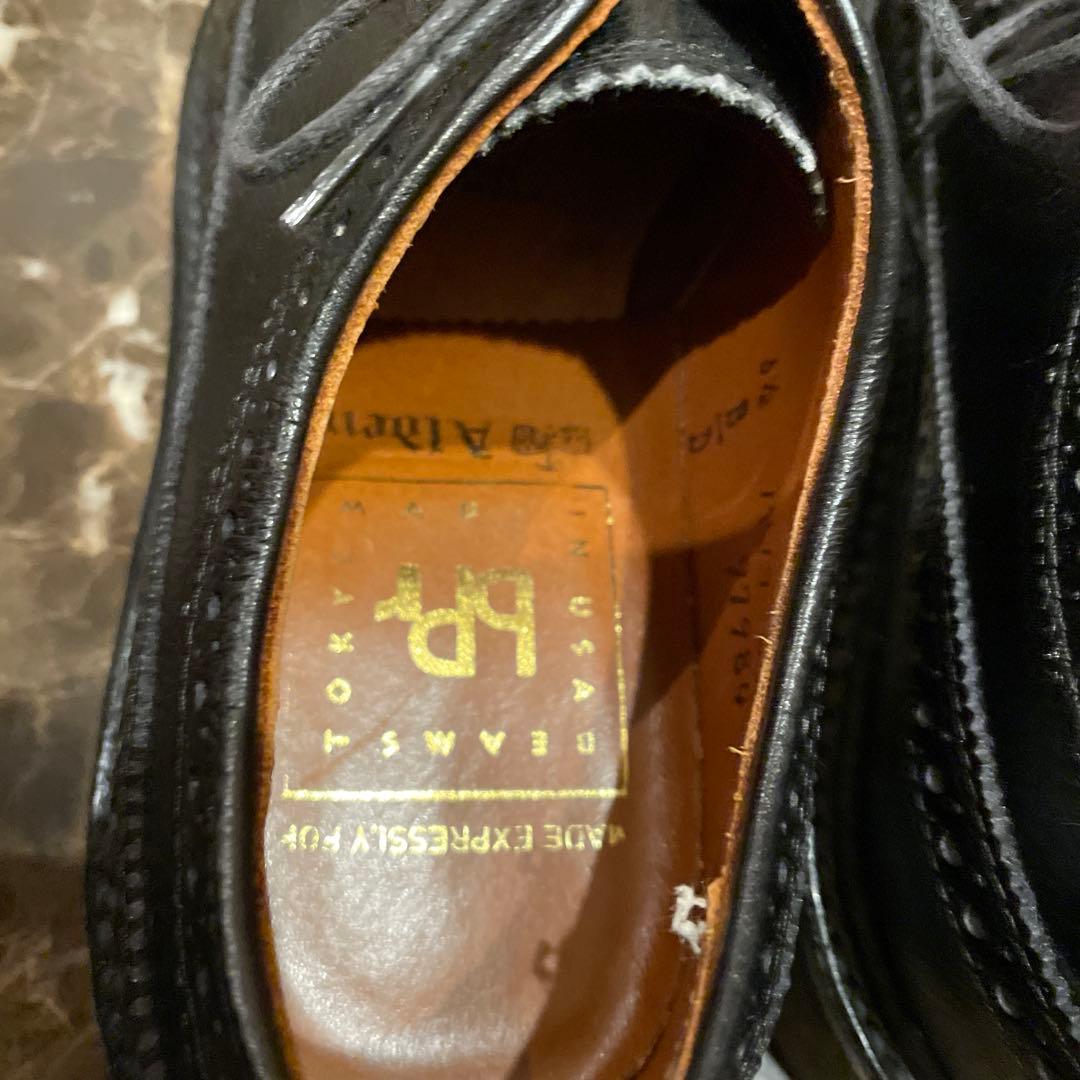 極美品　オールデン　ロングウイングチップ　黒　クレープソール　５ハーフ