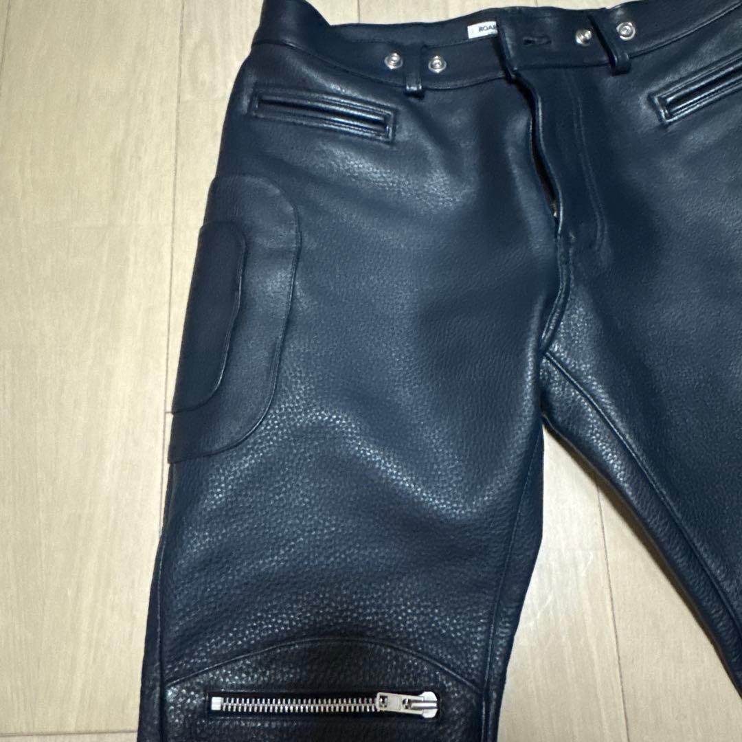 白*様 ROARS ORIGINAL パテットレザーパンツ ネイビー サイズ M