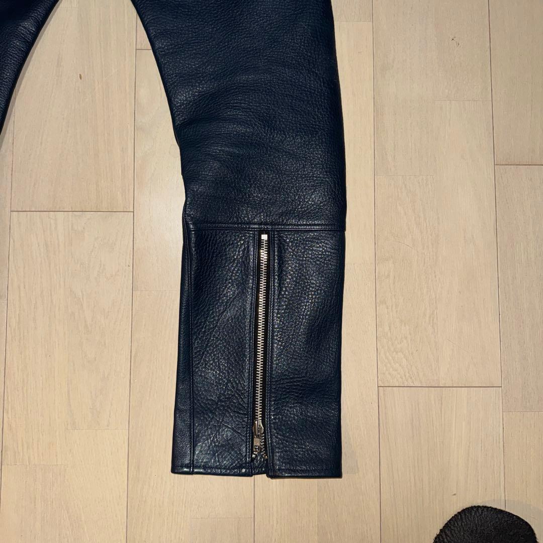 白*様 ROARS ORIGINAL パテットレザーパンツ ネイビー サイズ M