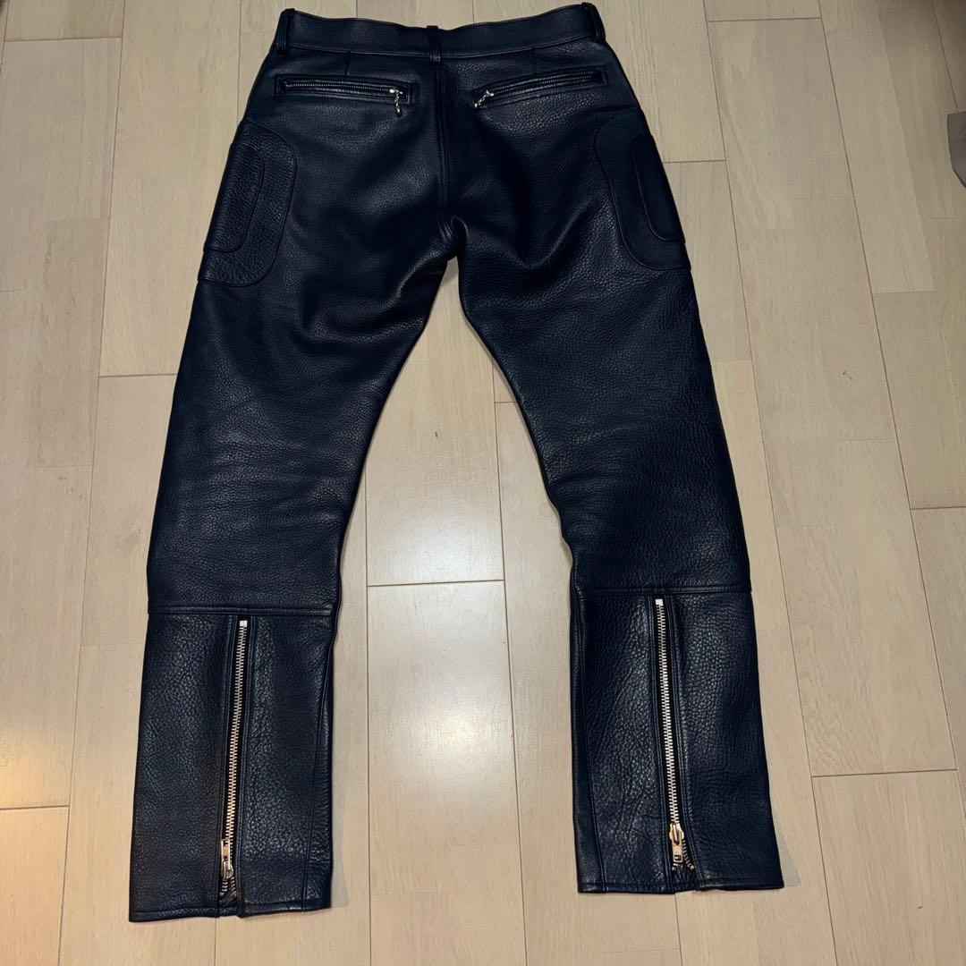 白*様 ROARS ORIGINAL パテットレザーパンツ ネイビー サイズ M