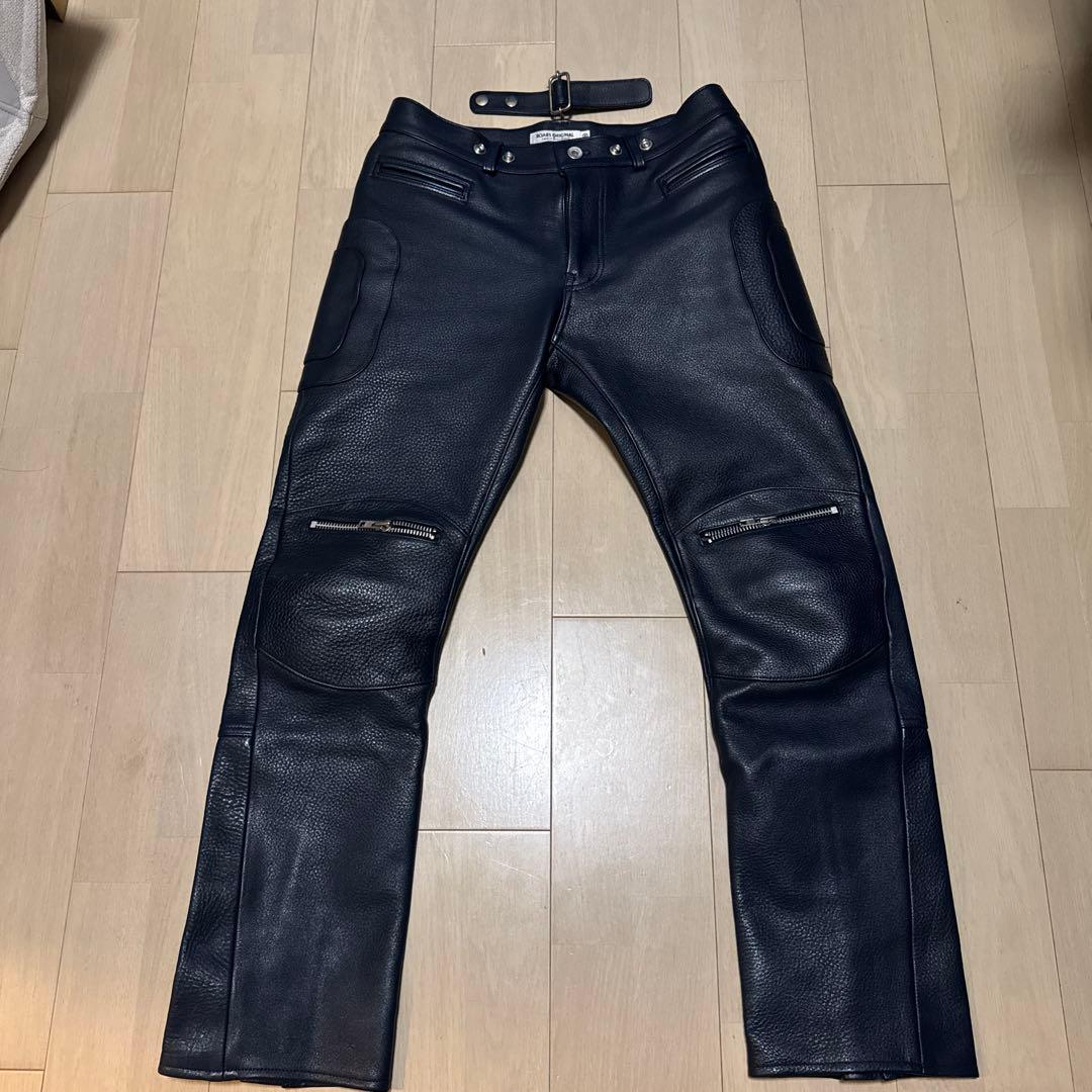 白*様 ROARS ORIGINAL パテットレザーパンツ ネイビー サイズ M