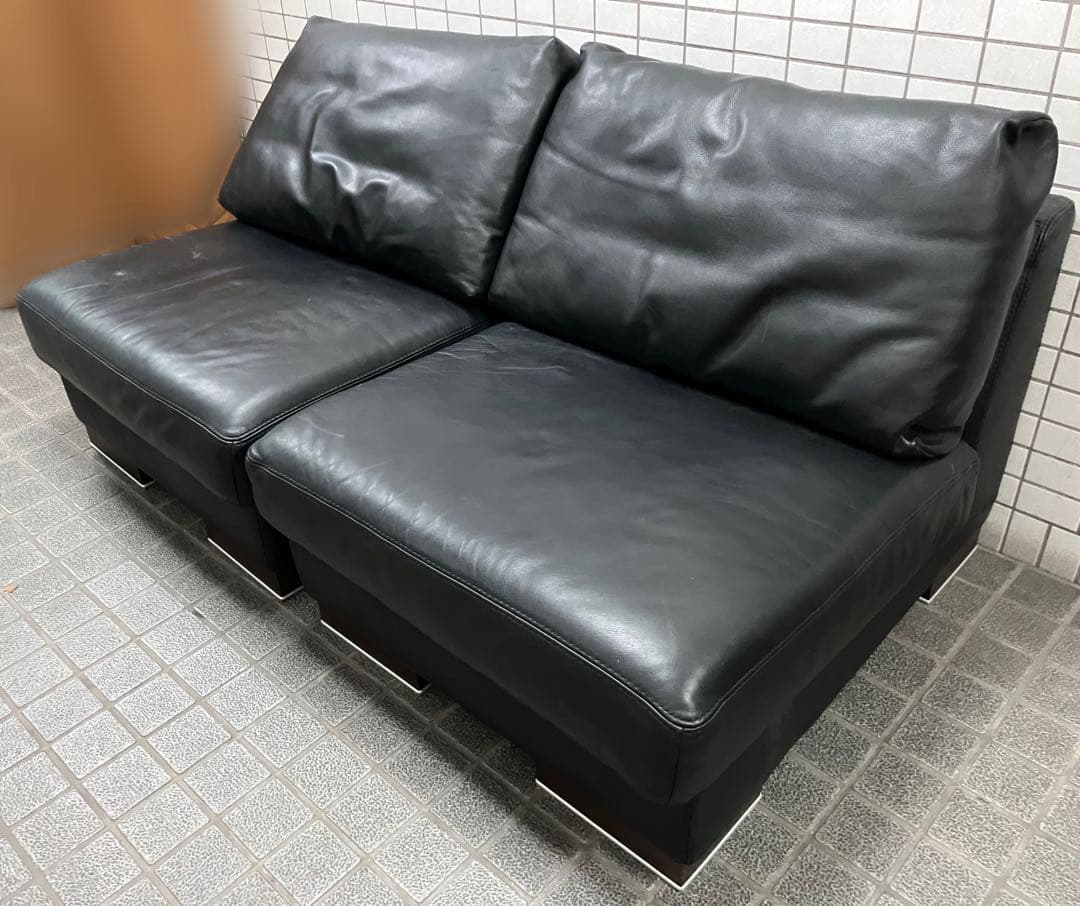 INCANTO DIVANIインカントIDC大塚家具 総革ユニット2人掛けソファ