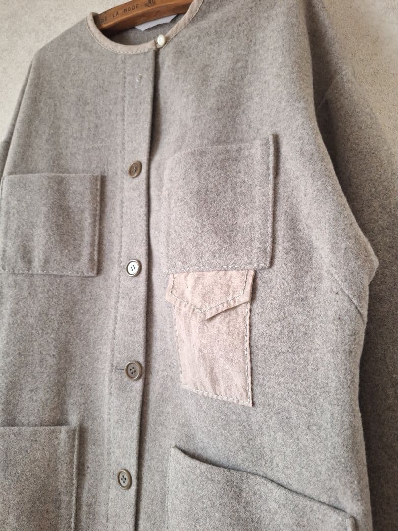 【専用】homspun ハイカットメルトンポケットコート 21AW 日本製