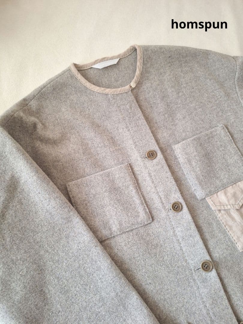 【専用】homspun ハイカットメルトンポケットコート 21AW 日本製