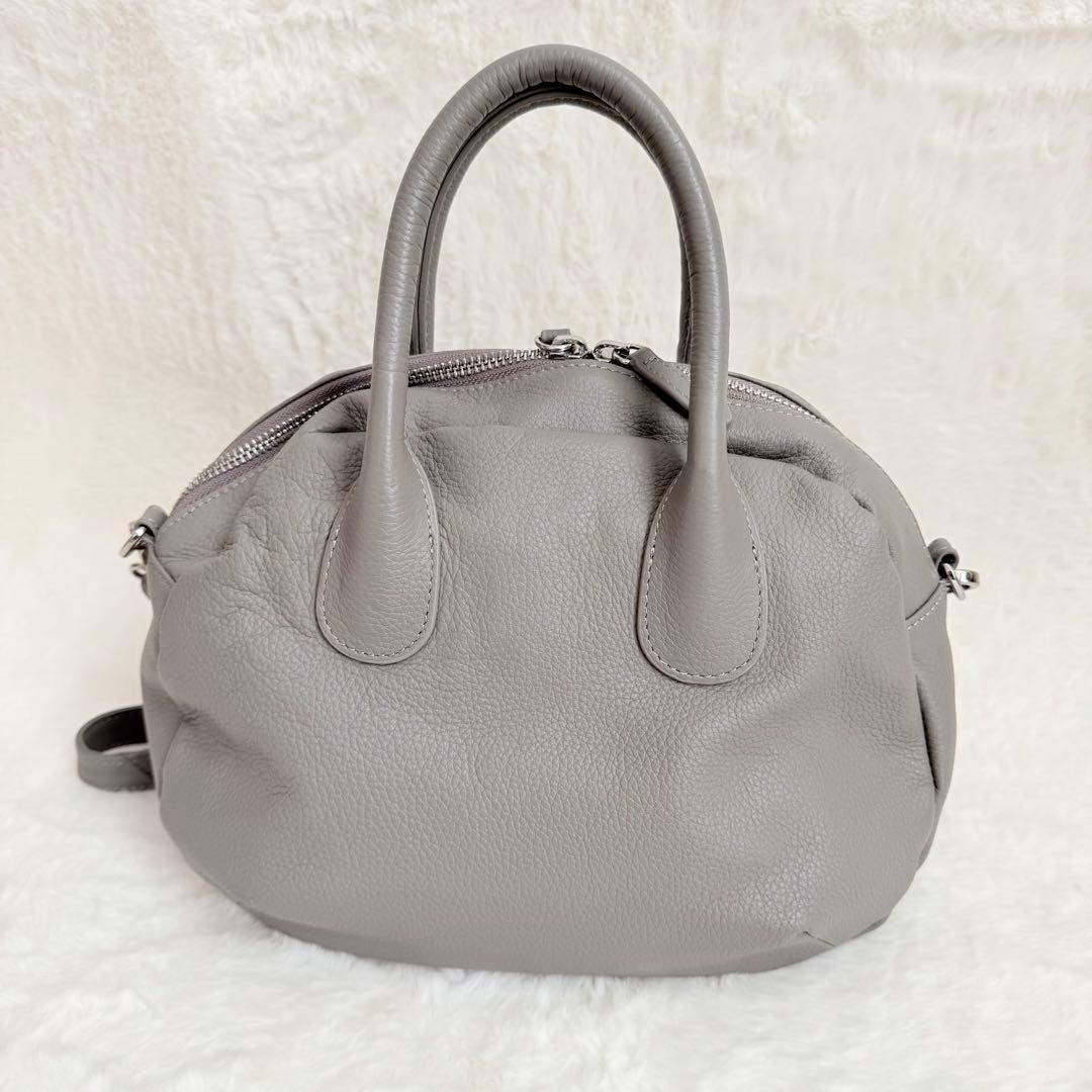 美品✨ビアズリー　ラウンドミニボストンバッグ　トープ　完売品　2wayバッグ