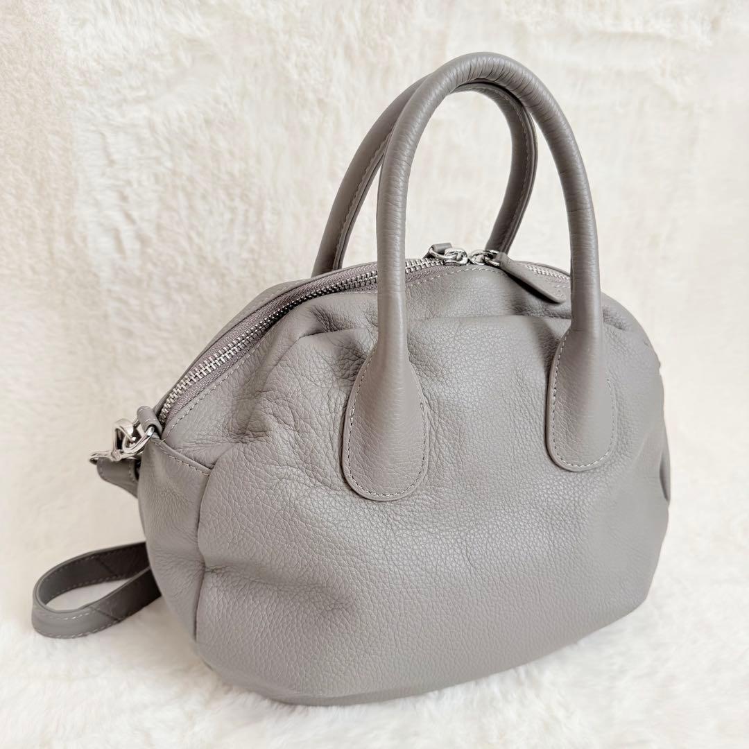 美品✨ビアズリー　ラウンドミニボストンバッグ　トープ　完売品　2wayバッグ