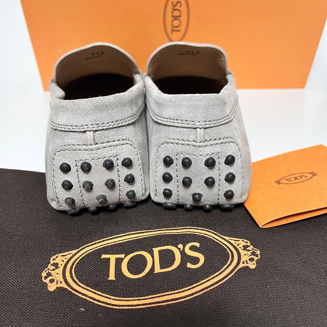 トッズ☆新品☆TOD’sメンズ レザー ゴンミーニ/グレー25.5cmローファー