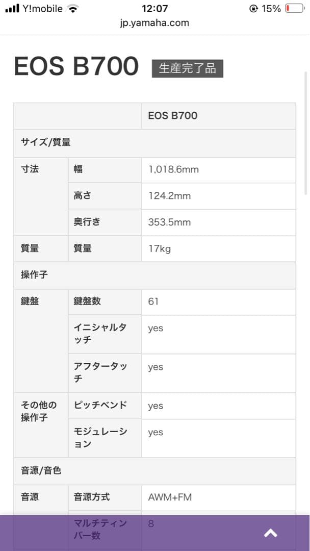 YAMAHA EOS B700 ハードケース付き