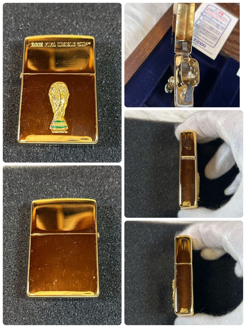 2002 FIFA World Cup 記念ジッポ ライターセット 金メッキ