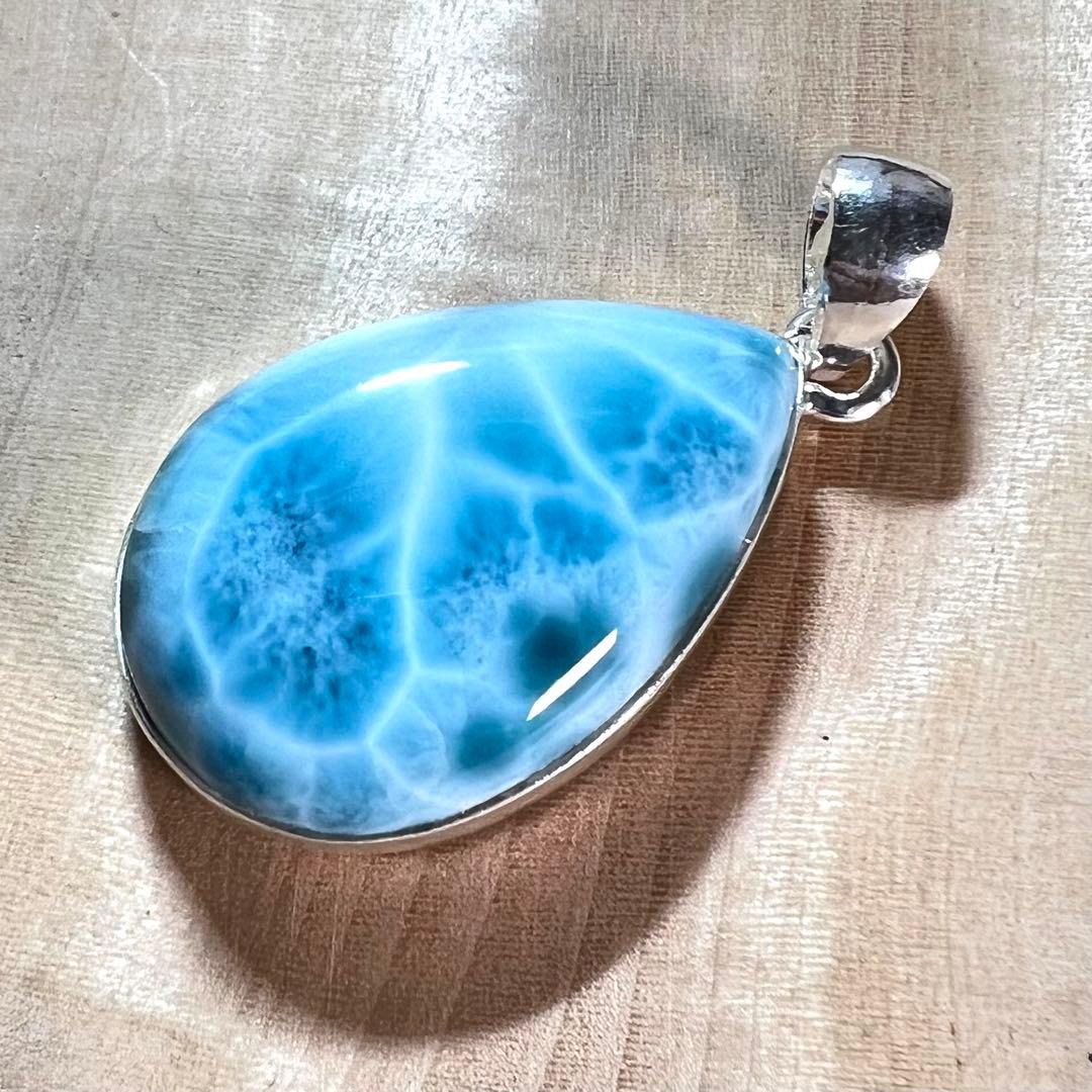 高品質　ラリマー　ペンダント　ネックレス　silver925 3-3