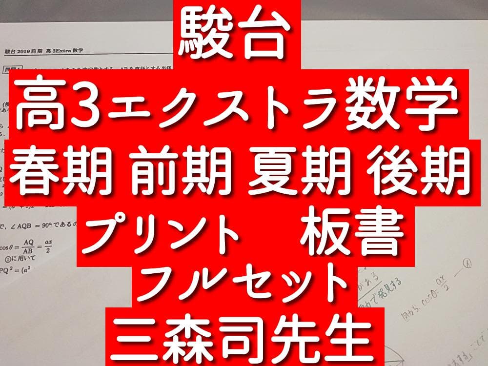 駿台　三森司先生　高３エクストラ数学　プリント板書フルセット　河合塾　鉄緑会