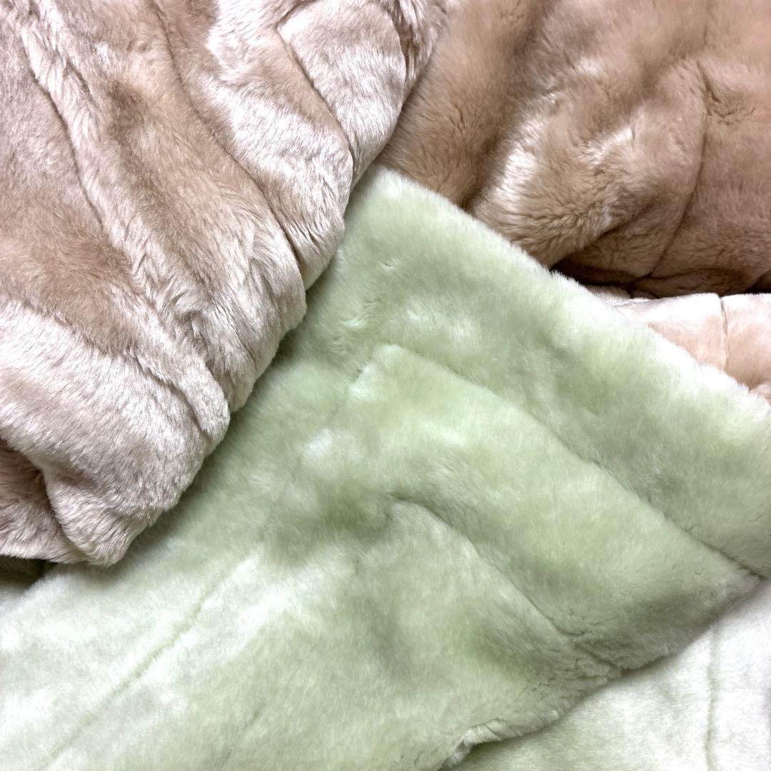 毛布　カービング仕様パステルカラー　2枚