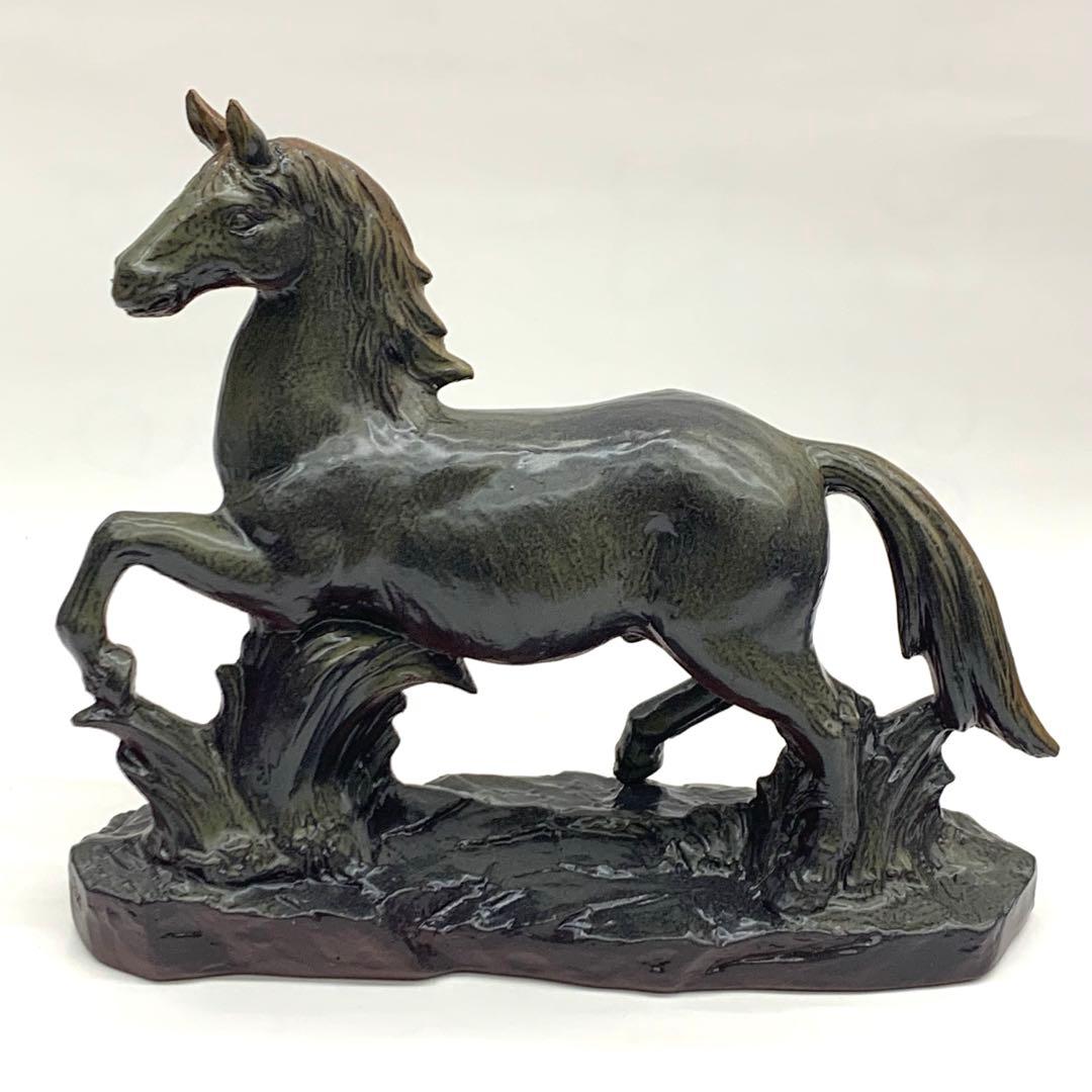 【干支置物　午14常滑焼　灰釉　壬午】共箱