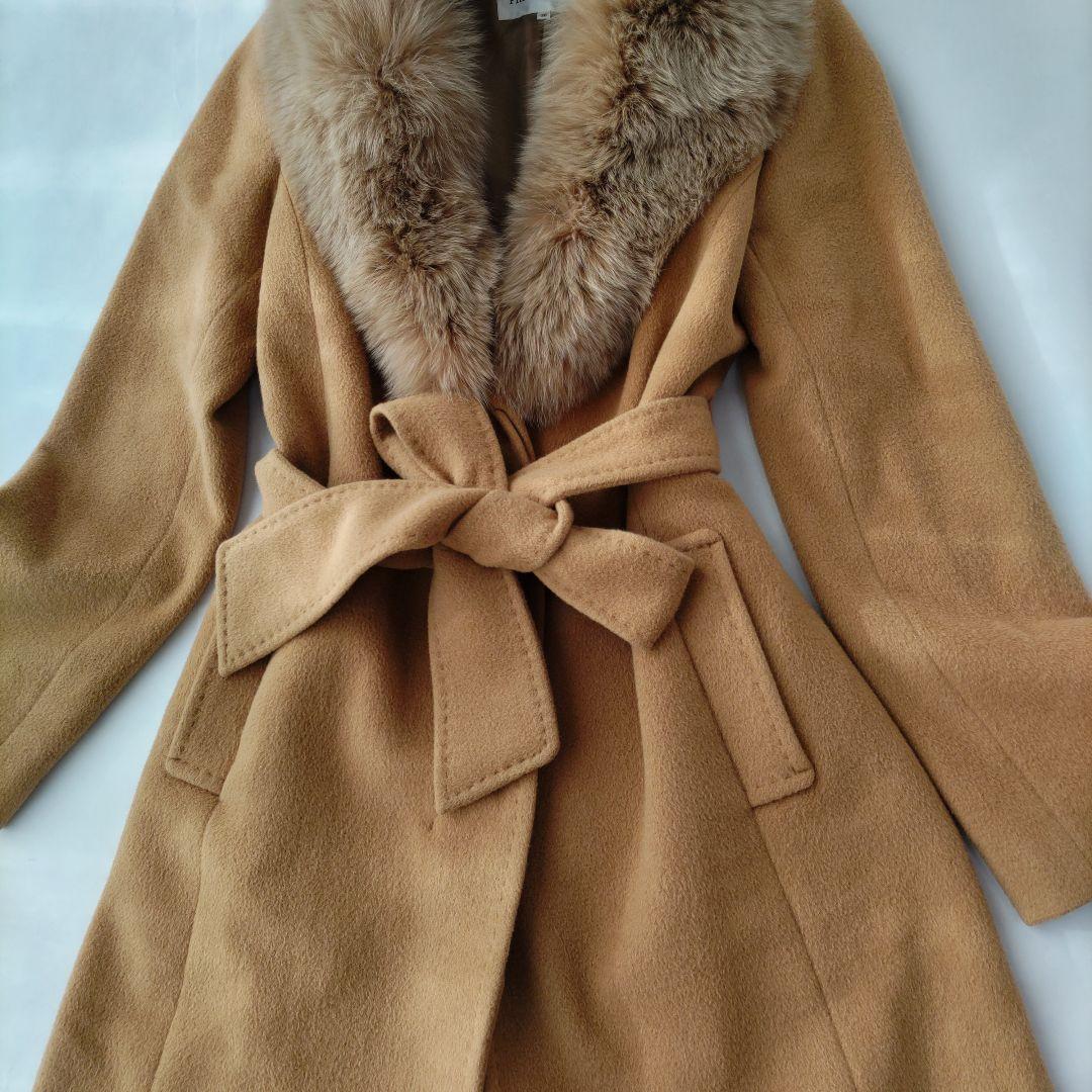 ピンキー&ダイアン フォックスファー ロングコート アンゴラ リボン M