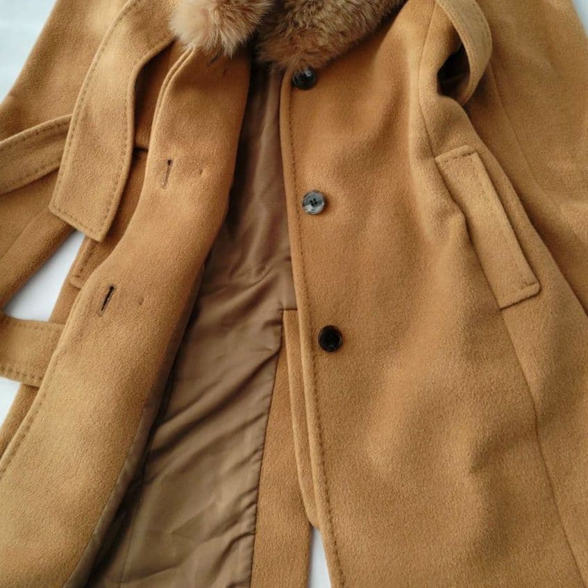 ピンキー&ダイアン フォックスファー ロングコート アンゴラ リボン M