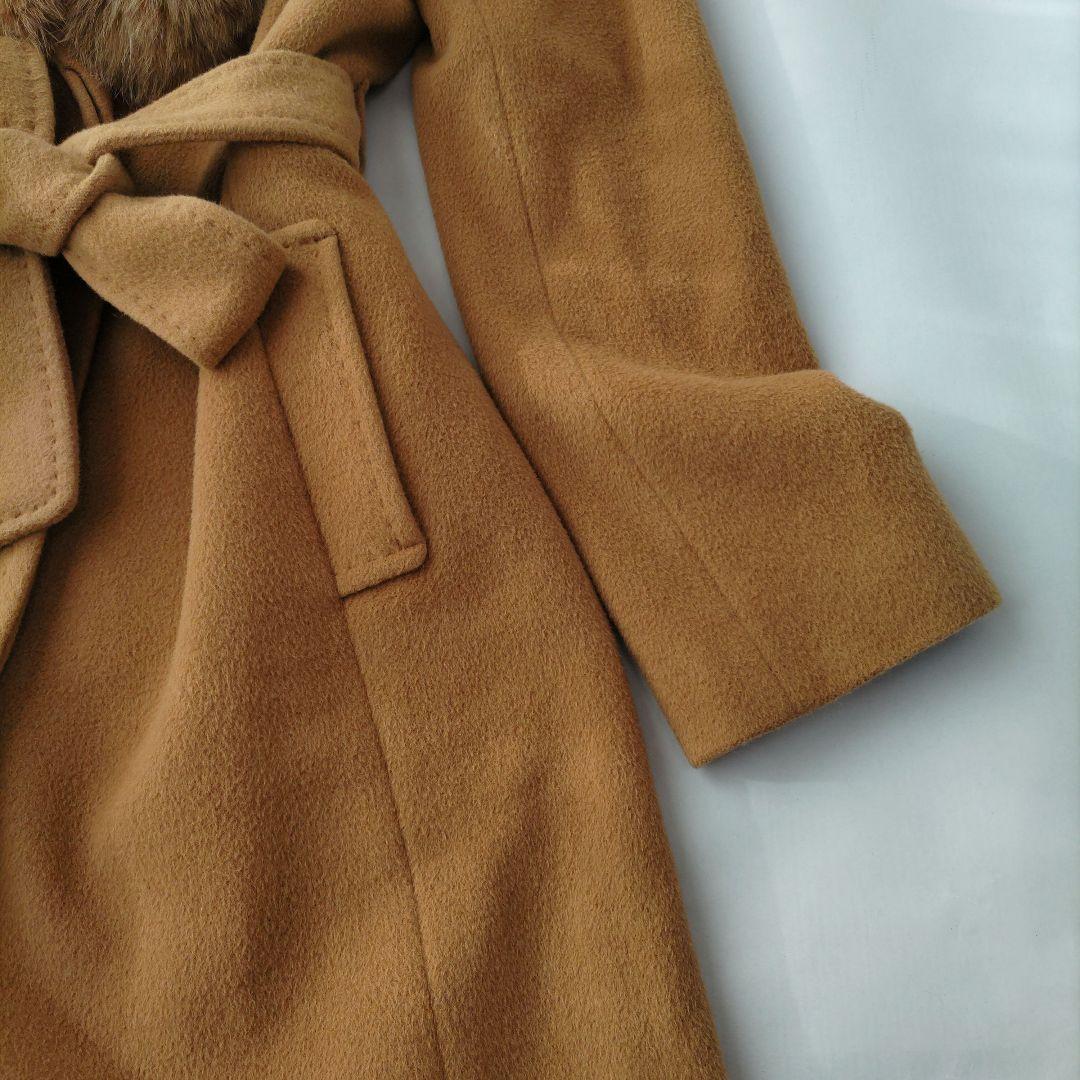 ピンキー&ダイアン フォックスファー ロングコート アンゴラ リボン M