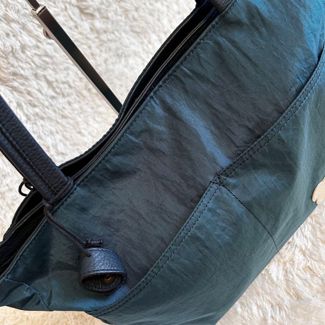 美品⭐︎IBIZA トートバッグ　ナイロン✖️レザー　ワンちゃんアップリケ