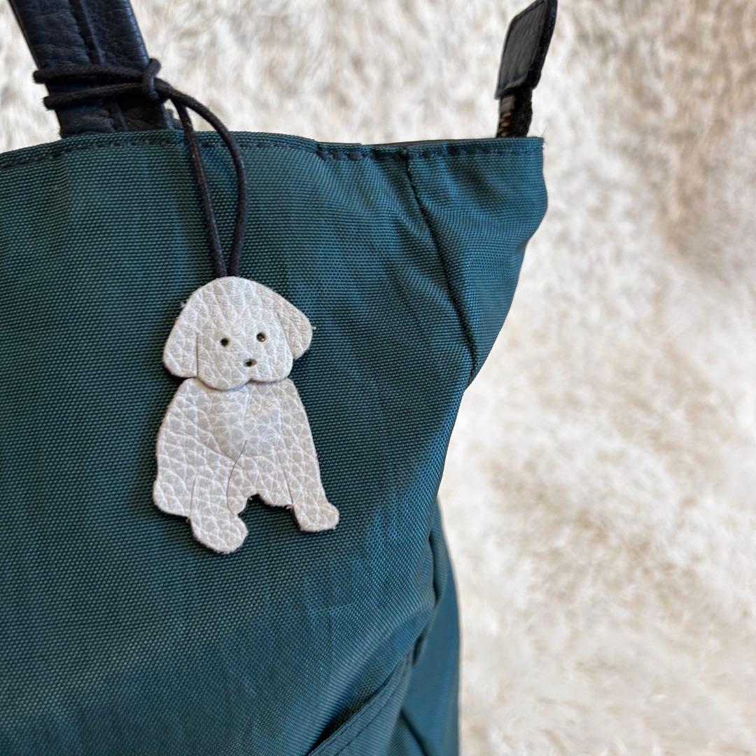 美品⭐︎IBIZA トートバッグ　ナイロン✖️レザー　ワンちゃんアップリケ