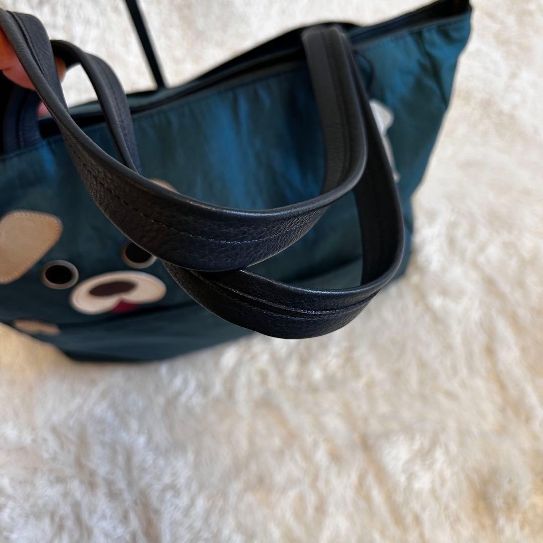 美品⭐︎IBIZA トートバッグ　ナイロン✖️レザー　ワンちゃんアップリケ