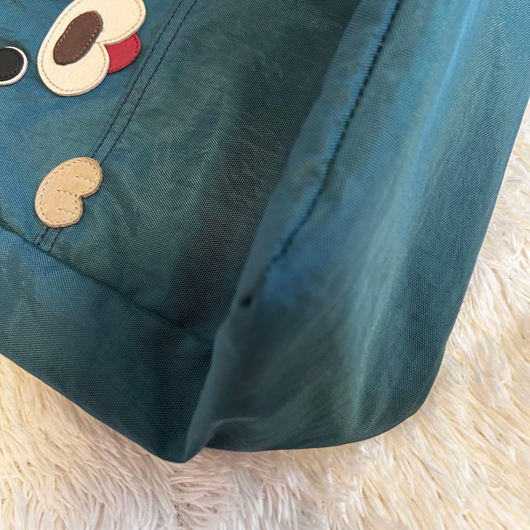 美品⭐︎IBIZA トートバッグ　ナイロン✖️レザー　ワンちゃんアップリケ