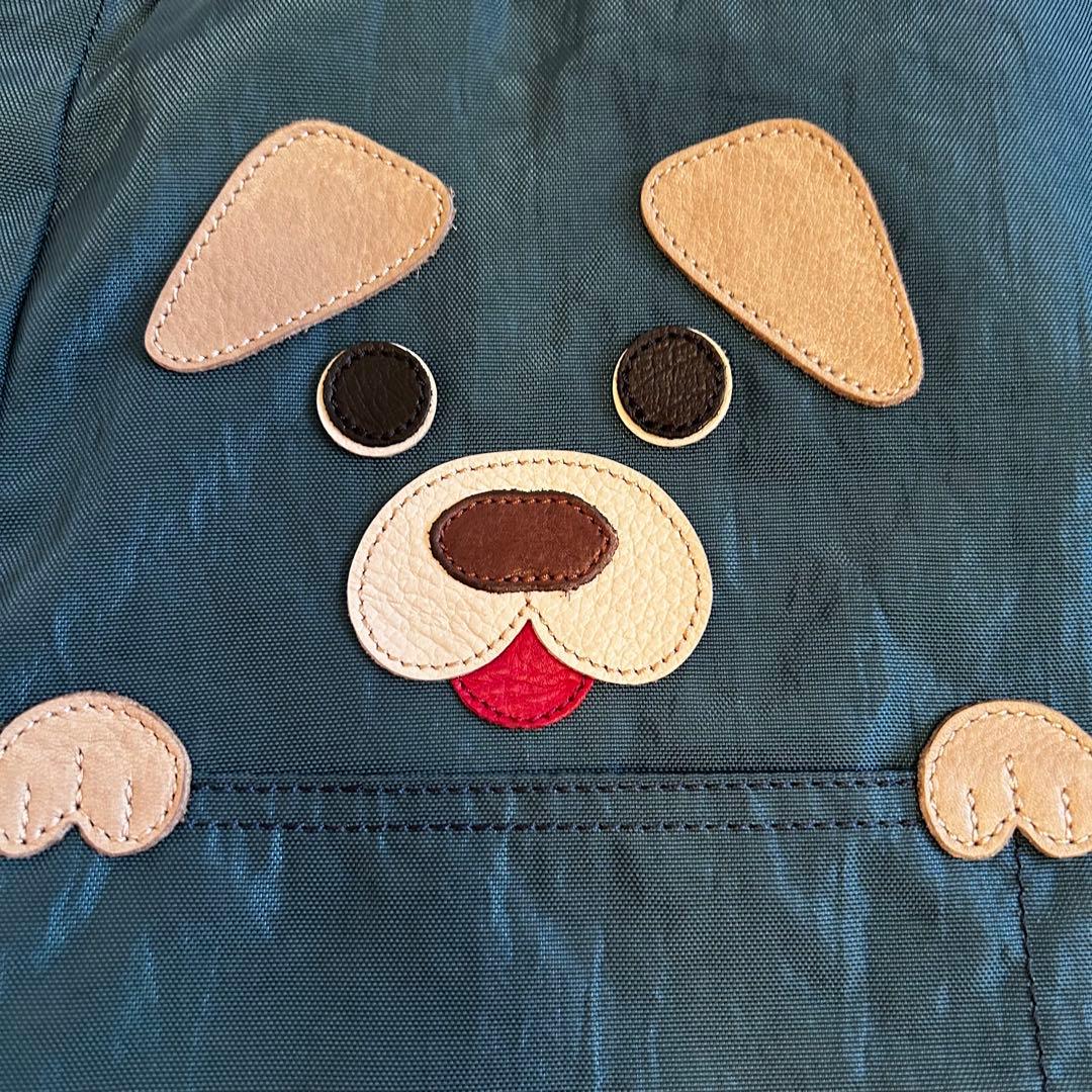 美品⭐︎IBIZA トートバッグ　ナイロン✖️レザー　ワンちゃんアップリケ