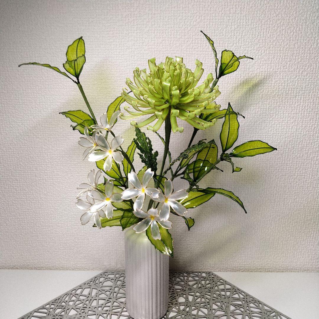 菊　リンドウ他　アメリカンフラワー✶ディップフラワー✶ディップアート