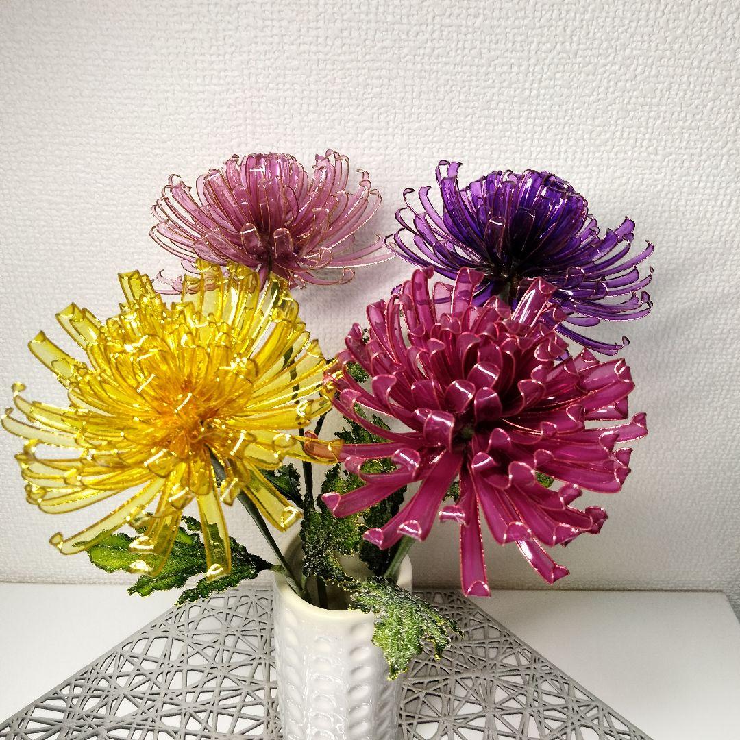 菊　リンドウ他　アメリカンフラワー✶ディップフラワー✶ディップアート